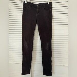 Pilcro Corduroy Pants Womens 25 High Rise Skinny Cropped Stretchy Cords Gray